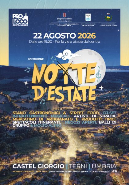 Sabato 22 agosto torna la IV edizione della “Notte d’Estate 2026”