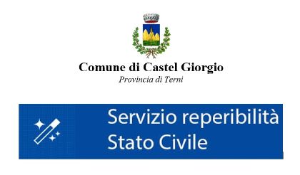 PRONTA REPERIBILITA’ UFFICIO STATO CIVILE - Festività Novembre e Dicembre 2025 PRONTA REPERIBILITA’ UFFICIO STATO CIVILE - Festività Novembre e Dicembre 2025