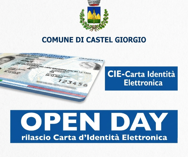 OPEN DAY MARZO 2026 per il Rilascio della Carta d'Identità Elettronica