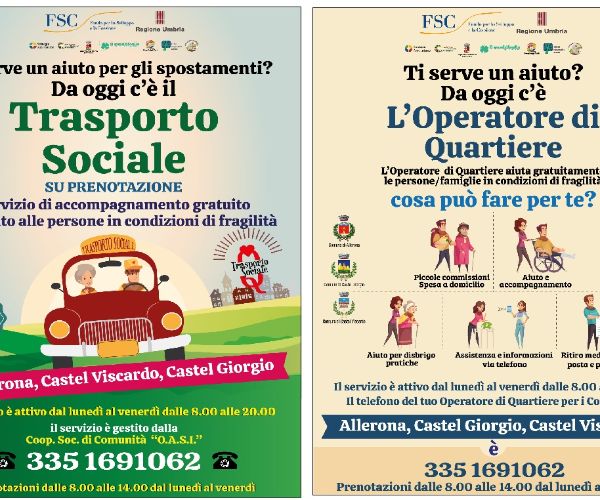 Attivo il Servizio di Trasporto Sociale e Operatore Di Quartiere